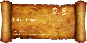 Dohm Emma névjegykártya